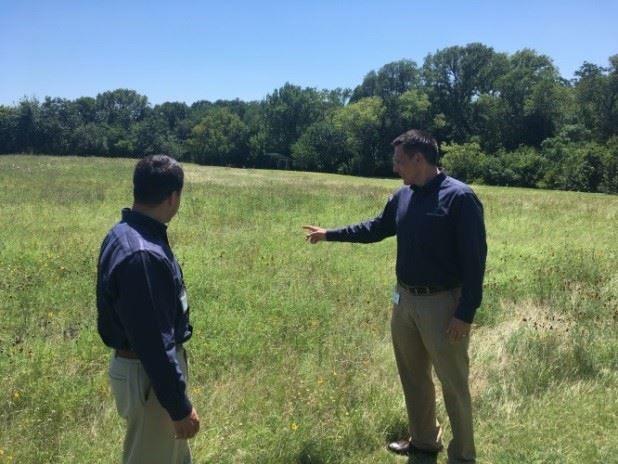 David and Oscar Discussing Wildflowers